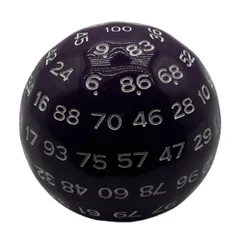 100面ダイス 多面体サイコロ 直径48mm アクリル製 ブラック TRPG ボードゲーム テーブルゲーム ルーレット 占い 軽量 耐久性 (紫) [紫]