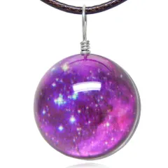 再入荷★大人気★在庫限り 星空 宇宙 シンプル ガラス玉 夜光 天体 ネックレス レディース メンズ ペンダント 蓄光 アクセサリー プレゼント スターダスト4