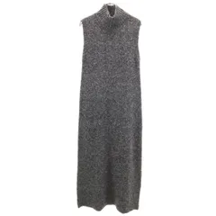 ZARA ザラ ノースリーブ ニット ロングワンピース L グレー レディース 古着