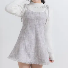 夢展望公式 [新品未使用] ラメツイードキャミワンピース [グレー] 他カラー別ページ有 dearmyloverose ワンピース その他ワンピース（キャミソール・ベアトップ） 535019-01