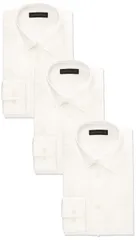 首回り45cm裄丈86cm_白セット1(ボタンダウン) [コナカ] ワイシャツ長袖3枚セット 形態安定加工【レギュラーカラー/ワイドカラー/ボタンダウン】 メンズ 白セット1(ボタンダウン) 首回り45cm裄丈86cm