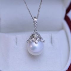 希少大粒　南洋白蝶パール ネックレスペンダントトップ　本真珠　無調色13.4ミリ 希少大粒 南洋白蝶パール ネックレスペンダントトップ 本真珠 無調色