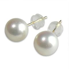 パール スタッドピアス 8.8mm/9mm 真珠 一粒 イエローゴールド K10YG シンプル ジュエリー【新品】