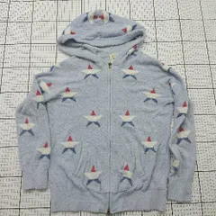 ◇ ⊇ ジェラートピケ 防寒性良好 長袖 フード付きジップニット サイズF ライトブルー系 レディース E  【1508250000614】