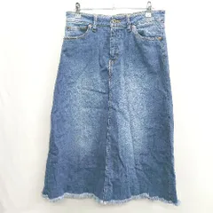 ◇ ⊂ GLOBAL WORK グローバルワーク デニム ロング丈 セミタイト スカート サイズL ブルー系 レディース E  【1502030002270】
