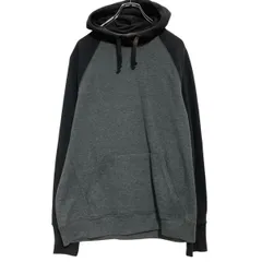 Champion 無地 スウェット パーカー XL ブラック グレー 切替 チャンピオン ビッグサイズ 裏起毛 古着卸 アメリカ仕入 a609-5412