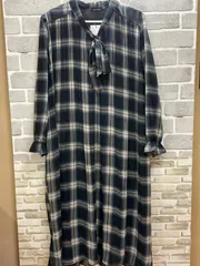 【G3-31】◇ Reve bleu Fサイズ ワンピース　青色　チェック柄