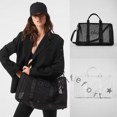 Alo Yoga アロヨガ フィットネスバッグ ショルダーバッグ ヨガバッグ フィットネス  レディース メンズ バッグ クリア メッシュシート【3カラー選択可能】ブラック ホワイト