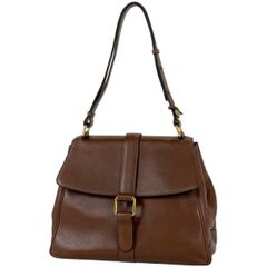 デルヴォー DELVAUX Dロゴ ショルダーバッグ レザー ブラウン レディース 【中古】