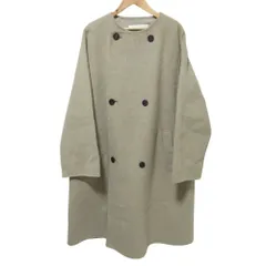 美品 21AW GALERIE VIE ギャルリーヴィー ウールダブルフェイス カラーレストレンチコート 36 ベージュ レディース 古着 中古 USED