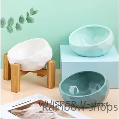 【新品未使用】ペット食器 陶器 おしゃれ 猫 犬 フードボウル 皿 可愛い 食事 餌入れ 水入れ 台 犬 猫 食器 給水器 給餌器 食べやすいフードボウル エサ入れ flcp40