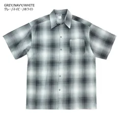 CALTOP キャルトップ カルトップ メンズ 半袖シャツ 2000 OMBRE SHORT SLEEVE SHIRTS オンブレ ショートスリーブシャツ　グレー×ネイビー×ホワイト