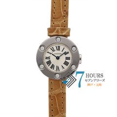 108036 CARTIER カルティエ WE800231 シルバー ホワイトゴールド レザー クオーツ 当店オリジナルボックス B