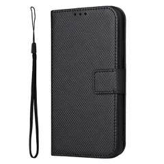 arrows We ケース 手帳 F-51B FCG01 アローズwe チェックレザー シンプル 手帳 ケース 【Color】 ブラックのサムネイル