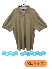 TOMMY HILFIGER　ポロシャツ　半袖　ベージュ　胸に刺繍　しっかりした生地　穴あり　U-743