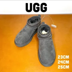 UGG アグ クラシック ウルトラミニ ムートンブーツ レディース 23cm 24cm 25cm グレー シープスキン アンクルブーツ ショートブーツ スエード ボア 防寒