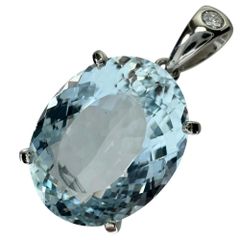 アクアマリン 10.47ct ダイヤモンド 0.06ct ペンダントトップ Pt900プラチナ 5.8g レディース 【中古】【真子質店】【NN】