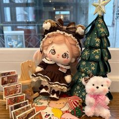 20cmぬいぐるみ用 メイド服スーツコスチューム 着せ替え人形洋服 着せ替えぬい服 ぬい服  6点セット  可愛い 棉花娃娃 ちびぬい服 cotton doll ちびぐるみ 推し活 綿人形かわいい着せ替えぬいぐるみ 20cmdollドール衣装