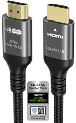 ★Ubluker 10k 8k 4k HDMI 2.1 ケーブル 6m、(HDMI認証)超高速 HDMI ケーブル 4k 120Hz 144Hz 2k 165Hz 8k 60Hz ARC eARC 48Gbps