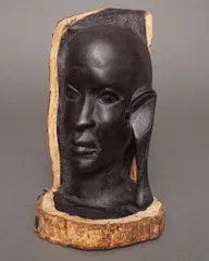 オパール　両面彫りカメオルース　インディアンの頭像　DIY用重さ約482g約24カラット