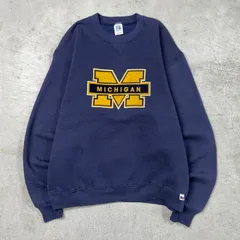 80年代 USA製 RUSSELL ATHLETIC ラッセル スウェットシャツ カレッジ フロッキープリント メンズL 【SS2506】