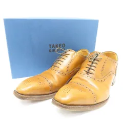 【極美品】タケオキクチ ビジネスシューズ ストレートチップ メダリオン 25.0 極美品】タケオキクチ ビジネスシューズ ストレートチップ