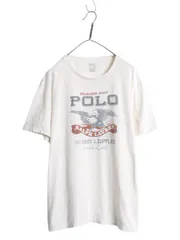 【お得なクーポン配布中!】 ポロ ラルフローレン イーグル 染込み プリント 半袖 Tシャツ メンズ XL カットソー シングルステッチ グラフィック 大きいサイズ 細身 白