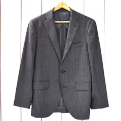 5TB135】blazer's bank.com 英国製生地 2つボタン シングル ジャケット 165cm-8Drop / S ダークグレー 袖口4つ釦 本切羽 3600080【中古】【メンズビジネス】202502のサムネイル