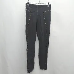 ◇ Θ NIKE ナイキ スタッズ装飾 dry fit ストレッチパンツ サイズS ブラック ゴールド レディース E  【1409100000504】