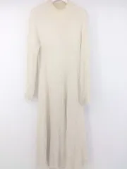 ◇ OPAQUE.CLIP ハイネック リブニット 長袖 膝下丈 ワンピース サイズ40/L ベージュ系 レディース E  【1304050006159】