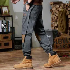 [M]メンズ 男性用 ファッション オシャレ シンプル 大人 かっこいい ストリート ヒップホップ HipHop アメリカンン ワークパンツ ルーズ ストレート 春 カジュアル ハーレム パンツ