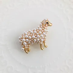 ブローチ　羊　シープ　パール