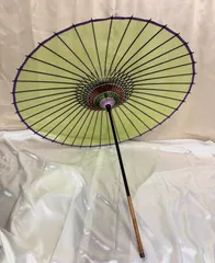 和傘 日本舞踊 未使用 薄緑 黄緑色