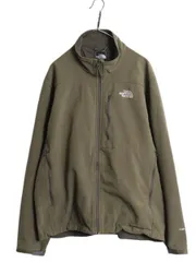 【お得なクーポン配布中!】 US企画 ノースフェイス APEX ソフトシェル ジャケット メンズ XL 古着 大きいサイズ 裏 フリース アウトドア ジャンパー フルジップ カーキ