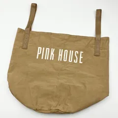 PINK HOUSE ピンクハウス バケツバッグ トートバッグ ハンドバッグ BAG 鞄 カバン ロゴ プリント ベージュ レディース SG279-7
