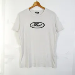 ディーゼル 半袖Tシャツ ロゴT トップス 大きいサイズ メンズ XLサイズ ホワイト系/グレー系 DIESEL 【中古】