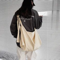 ニュースペーパーバッグ ショルダー メッセンジャー アイボリー キャンバス 古着