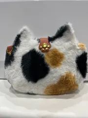 ハンドメイド☆猫型ファーバック/三毛猫