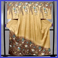 ✨三日月とうさぎ✨ a0407 ★ 正絹　袷訪問着　辻ヶ花　作家物　紋意匠縮緬