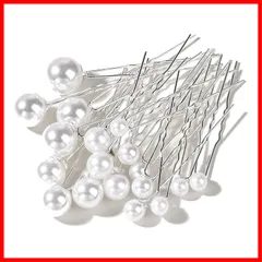 【人気商品】YFFSFDC Ｕピン ヘアピン パール 36個セット 結婚式 卒業式 入学式 髪飾り ヘッドドレス 和装 アレンジ 和装 撮影 (シルバー)