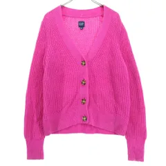 GAP ギャップ 長袖 Vネック カーディガン XS ピンク レディース 古着