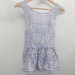 ◇ ⊂ ジル スチュアート 総柄 重ね着 フェミニン ノースリーブ エプロン風カットソー サイズS パープル系 レディース E  【1508060026514】のサムネイル