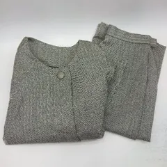 ◇ Θ M2 by sensounico センソユニコ ヘリンボーン柄 膝下丈 セットアップ スーツ サイズ9AR ブラック系 レディース E  【1501230033237】