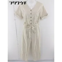 ◇ ◎ LOWRYS FARM ローリーズファーム リネン混 半袖 サロペット サイズ F ベージュ レディース  【中古】 【1107280009477】