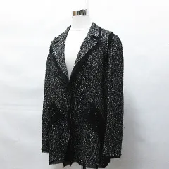 LANVIN COLLECTION ランバンコレクション ラメジャケット スパンコール ブラック ホワイト ラメ レディース 38  (Mサイズ相当) ほつれ有り 2685239