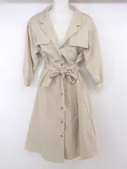 ◇ ◎ RETROGIRL レトロガール 長袖 膝下丈 シャツワンピース サイズM ベージュ系 レディース E  【1304120003248】