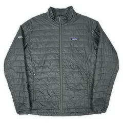 パタゴニア PATAGONIA 2019年製 FA19 ナノパフジャケット PRIMALOFT プリマロフト 中綿 インナーダウン 企業ロゴ刺繍 USA アメリカ ヴィンテージ 古着 メンズ チャコールグレー L【中古】