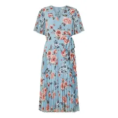 【送料無料】 ユミキム レディース ワンピース トップス Yumi Blue Floral Pleated Wrap Midi Dress Blue