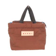 【中古】MARNI マルニ Puff トートバッグ ショルダーバッグ 2WAY レディース バイカラー ブラウン ネイビー A2502644 【無料ギフトラッピング承ります】