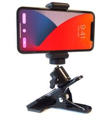 【数量限定】ワンタッチ どこでも 挟む アーム スマホ 式 iphone クリップ ホルダー スマホスタンド (M) pcb